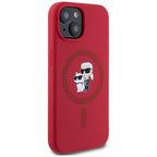 Karl Lagerfeld silikoninis MagSafe dėklas iPhone 15 – raudonas