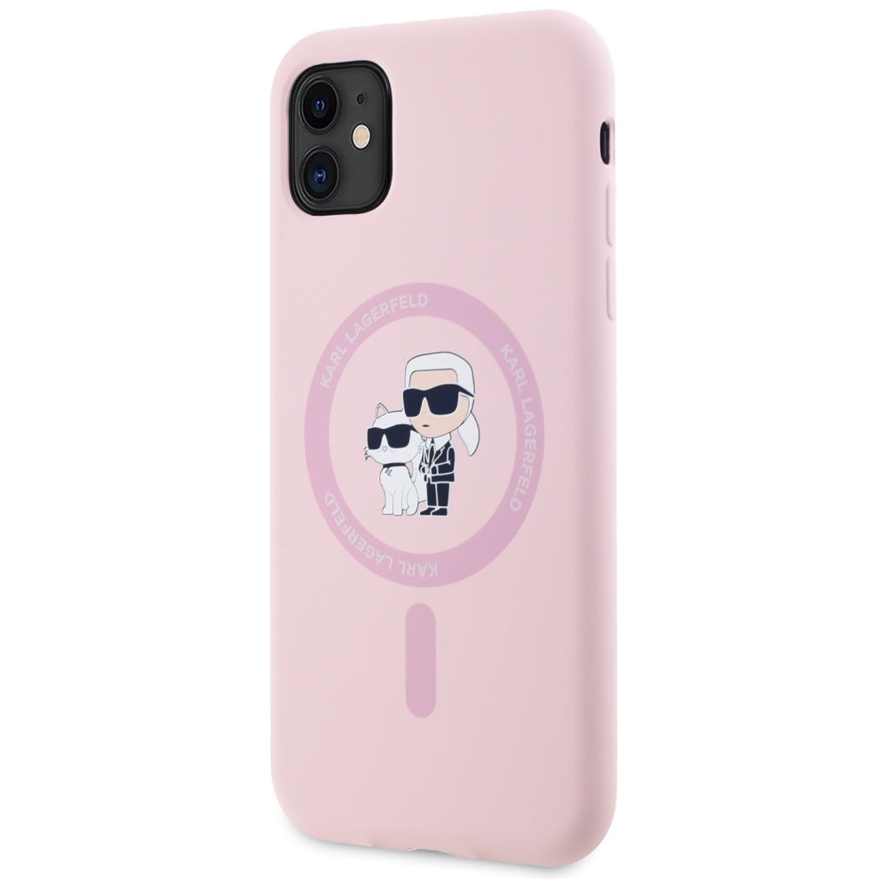 Karl Lagerfeld silikoninis MagSafe dėklas iPhone 11 – rožinis -- iPhone 11
