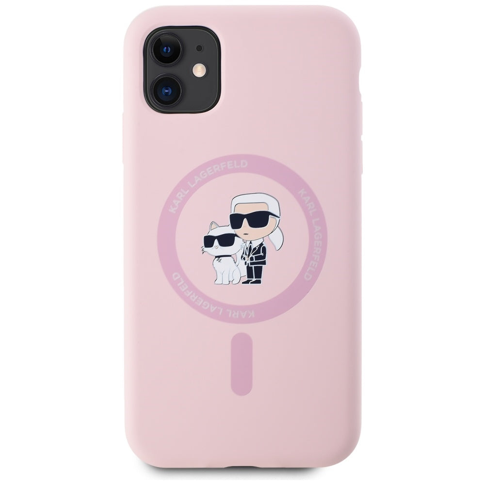 Karl Lagerfeld silikoninis MagSafe dėklas iPhone 11 – rožinis -- iPhone 11