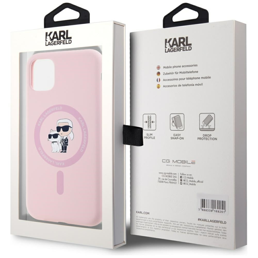 Karl Lagerfeld silikoninis MagSafe dėklas iPhone 11 – rožinis -- iPhone 11
