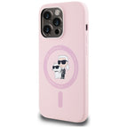 Karl Lagerfeld silikoninis MagSafe dėklas iPhone 14 Pro Max – rožinis