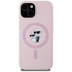 Karl Lagerfeld silikoninis MagSafe dėklas iPhone 15 – rožinis -- iPhone 15