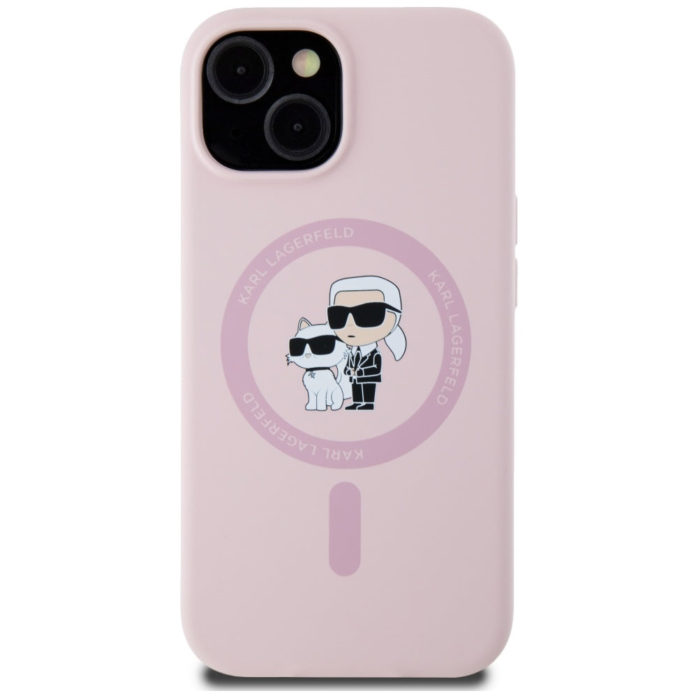 Karl Lagerfeld silikoninis MagSafe dėklas iPhone 15 – rožinis -- iPhone 15