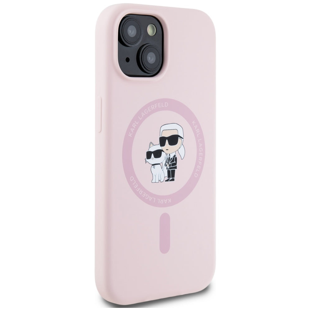 Karl Lagerfeld silikoninis MagSafe dėklas iPhone 15 – rožinis -- iPhone 15