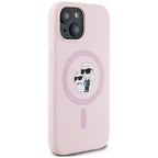 Karl Lagerfeld silikoninis MagSafe dėklas iPhone 15 – rožinis -- iPhone 15