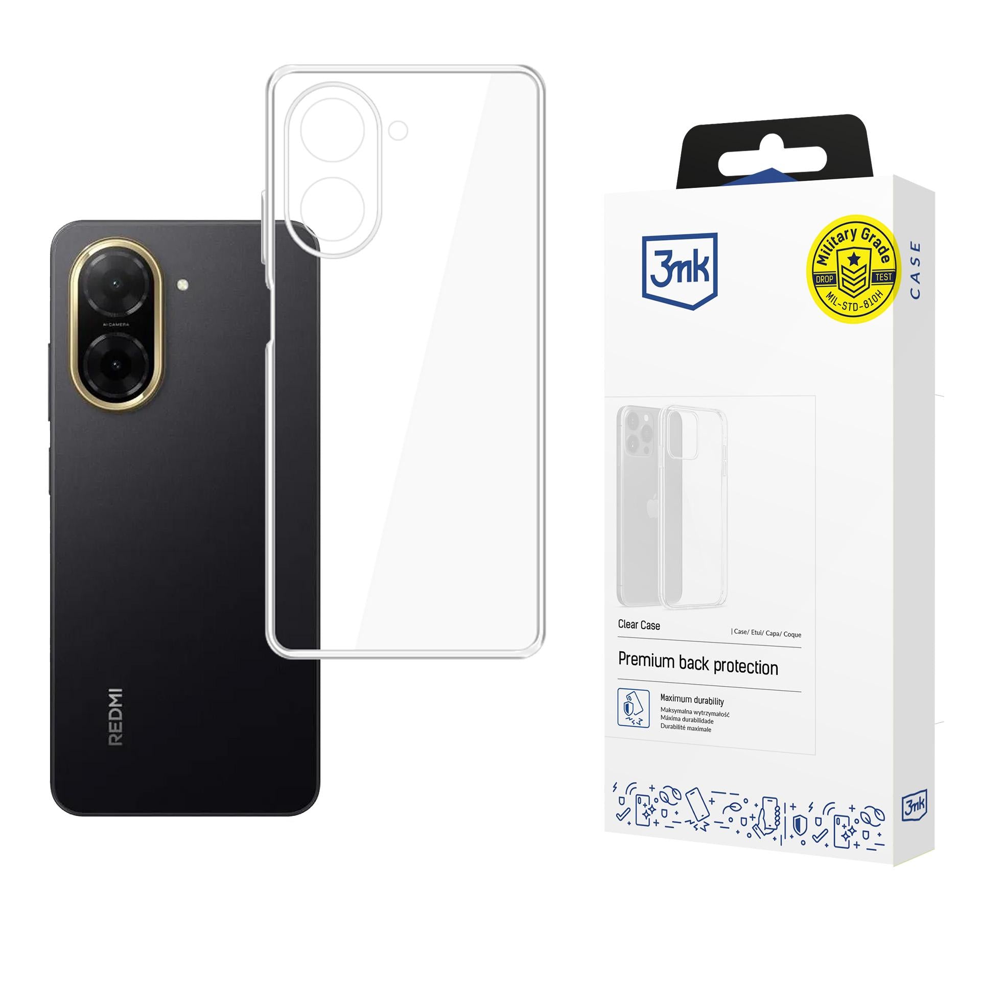 3mk skaidrus dėklas, skirtas Xiaomi Poco C71 4G / Xiaomi Redmi A5 4G - skaidrus