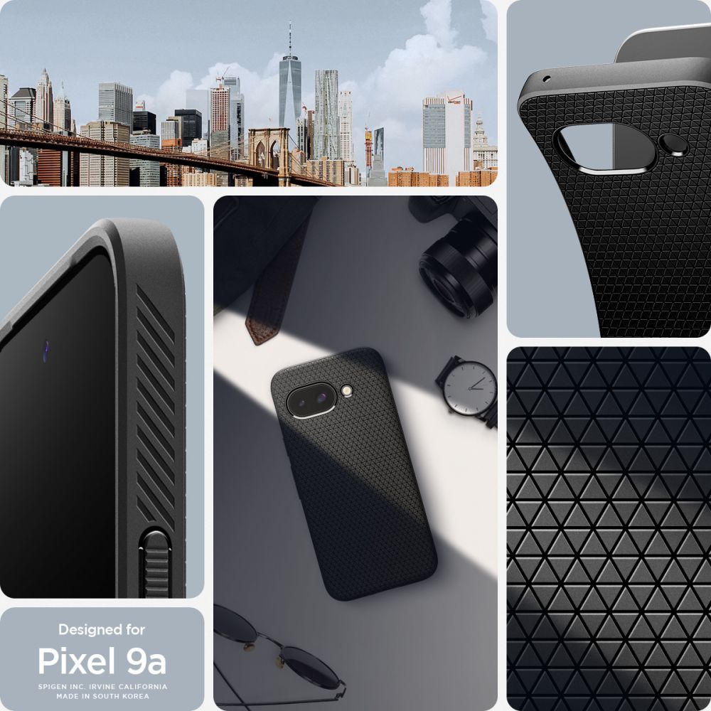 Spigen Liquid Air dėklas Google Pixel 9A – matinis juodas