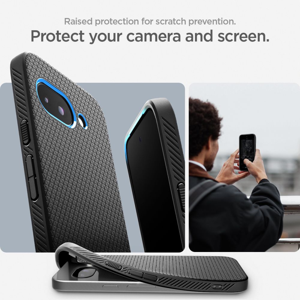 Spigen Liquid Air dėklas Google Pixel 9A – matinis juodas