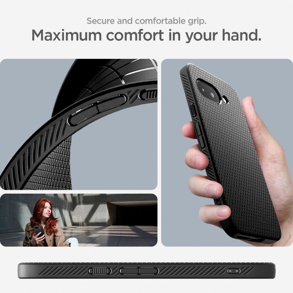 Spigen Liquid Air dėklas Google Pixel 9A – matinis juodas