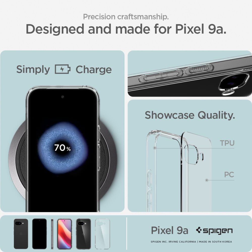Spigen Ultra Hybrid dėklas Google Pixel 9A – skaidrus -- Google Pixel 9a