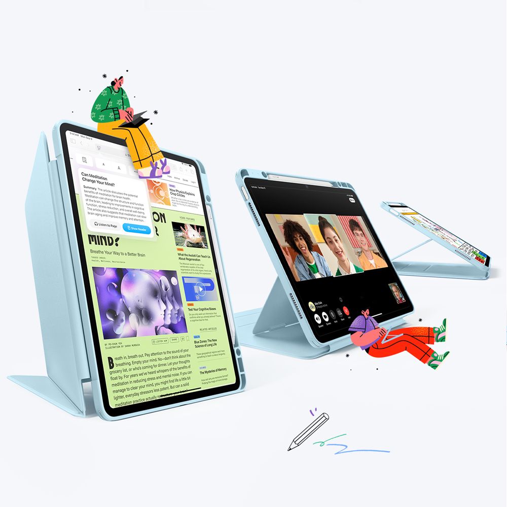 ESR Apverčiamas hibridinis dėklas, skirtas iPad Air 13" (2024/2025/2026) – mėlynas
