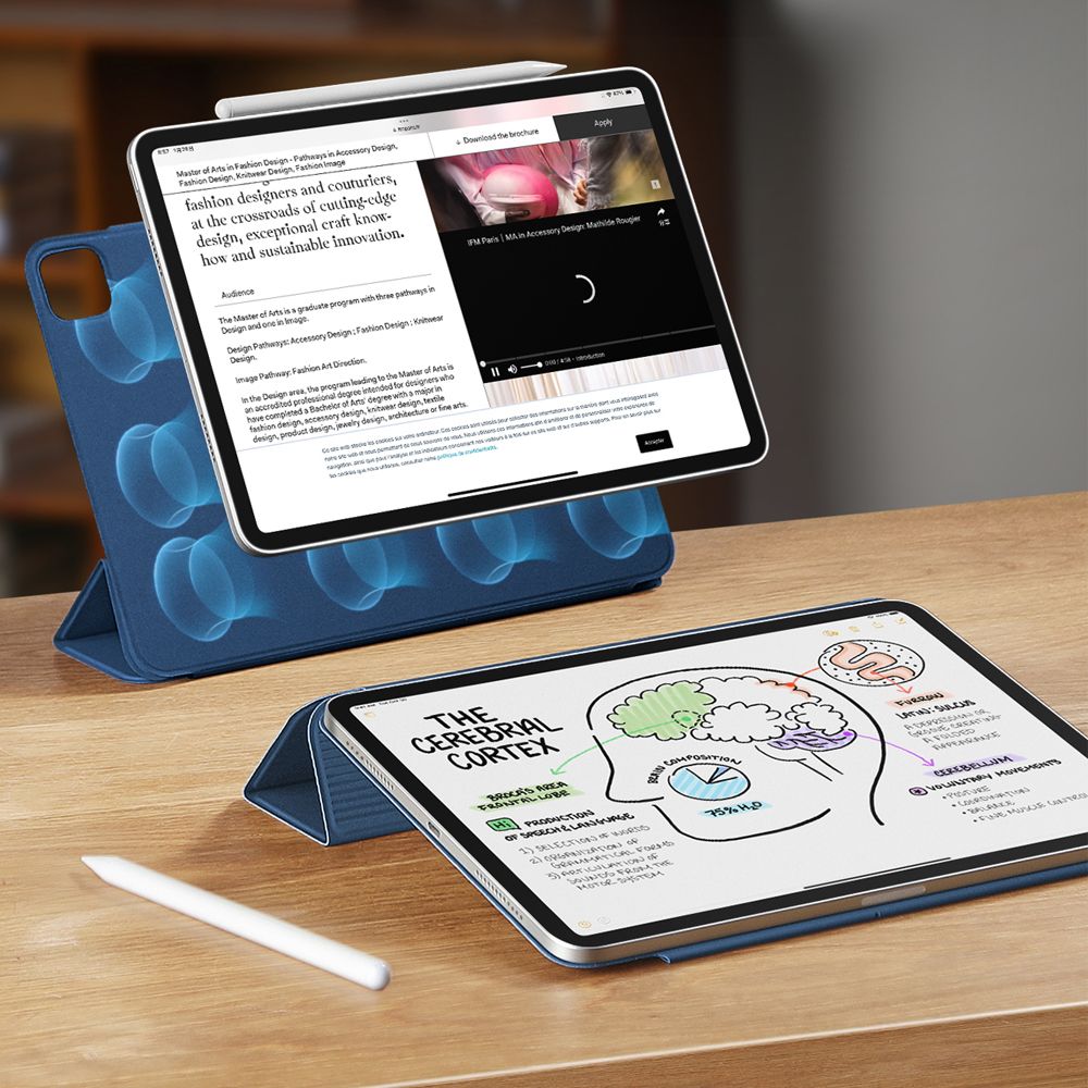 ESR Atšokantis magnetinis dėklas, skirtas iPad Pro 12.9" (2020/2021 /2022) / 13" (2024/2025/2026) – mėlynas -- iPad Pro 12.9