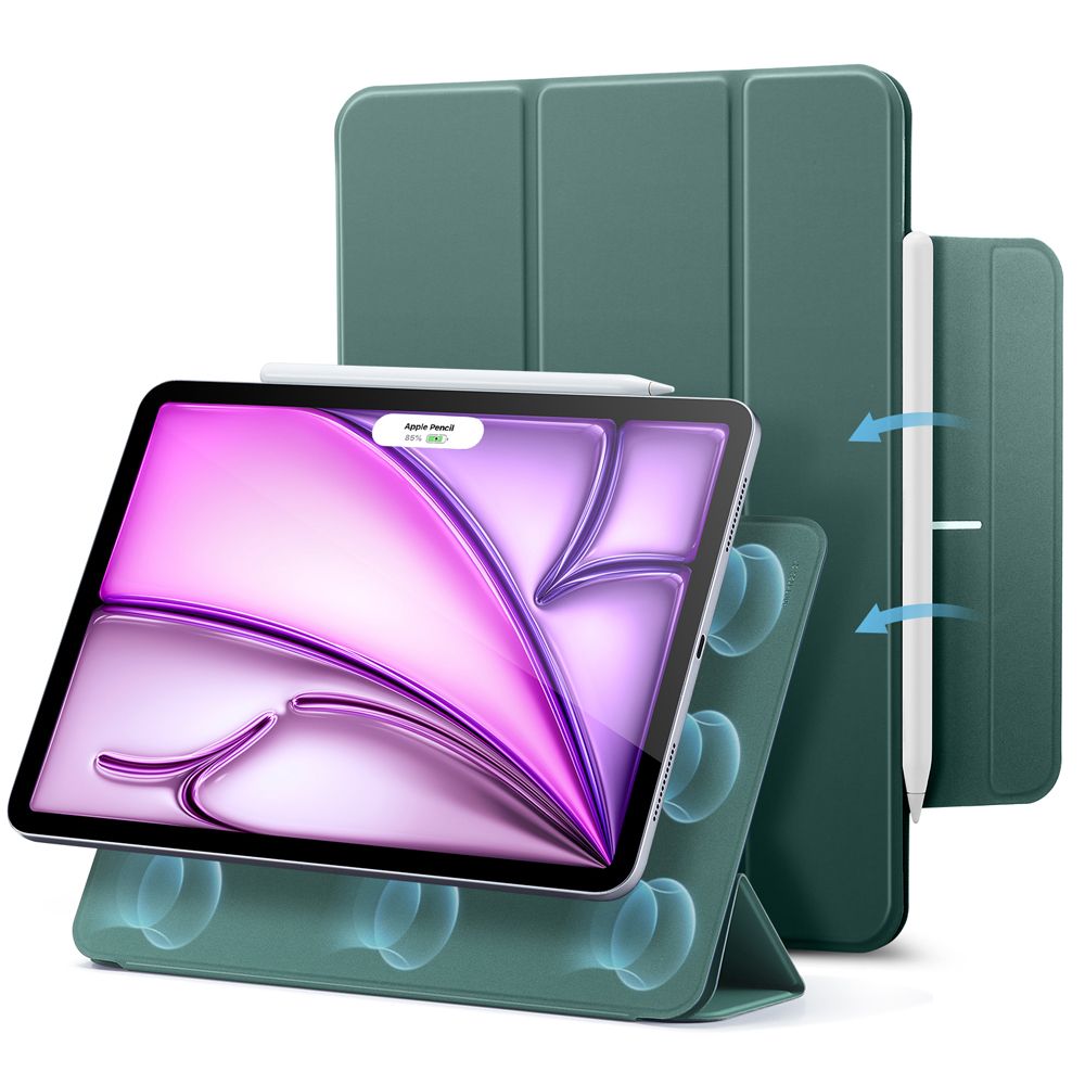 ESR Atšokantis magnetinis dėklas, skirtas iPad Pro 12.9" 2020 / 2021 / 2022 / iPad Air 13" 2024 / 2025 - žalias -- iPad...