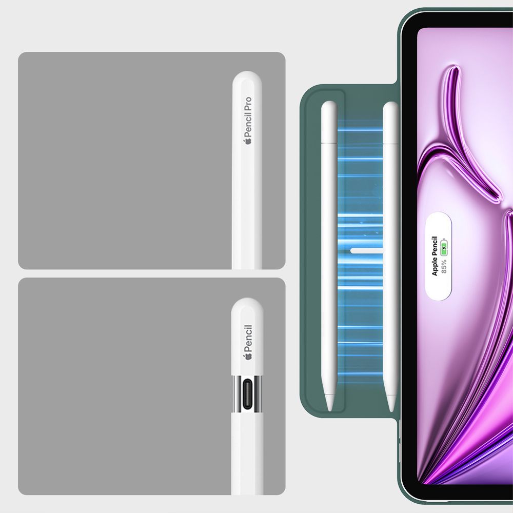 ESR Atšokantis magnetinis dėklas, skirtas iPad Pro 12.9" 2020 / 2021 / 2022 / iPad Air 13" 2024 / 2025 - žalias -- iPad...