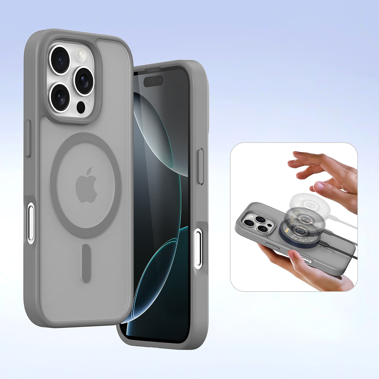 Dux Ducis Lawa odinis dėklas iPhone 16 Pro Max – pilkas