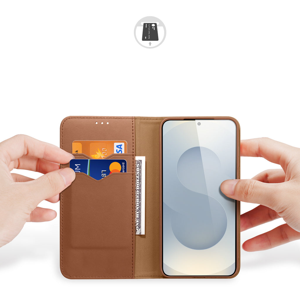 Dux Ducis Hivo odinis RFID dėklas Galaxy S25 Edge – rudas