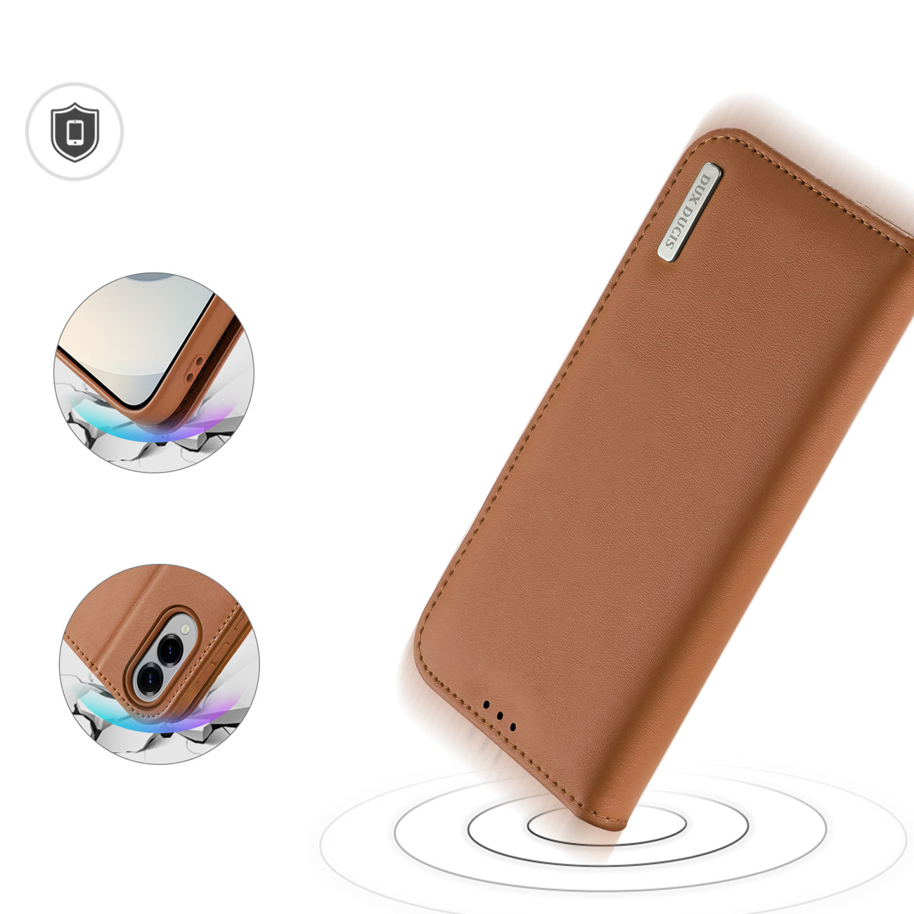 Dux Ducis Hivo odinis RFID dėklas Galaxy S25 Edge – rudas