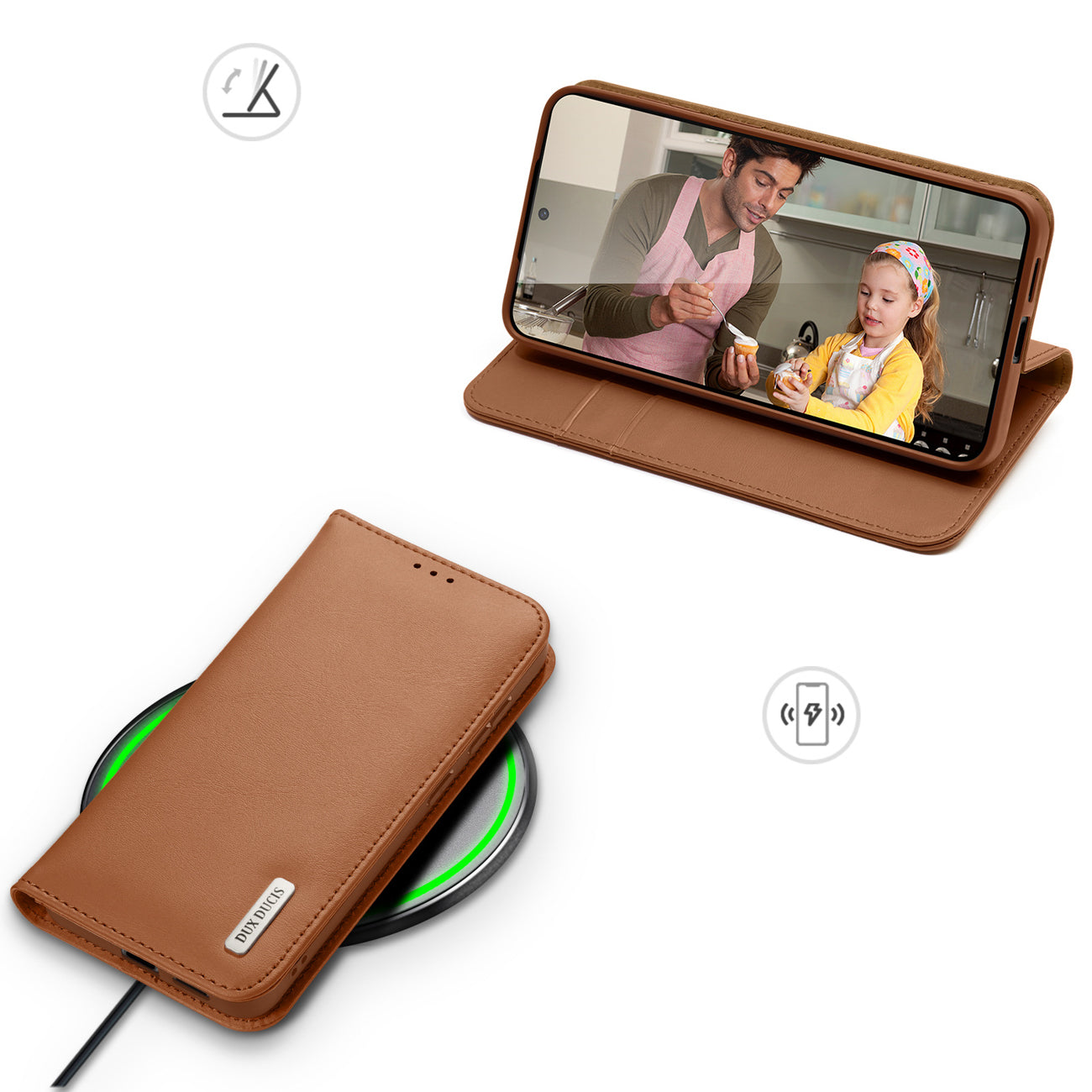 Dux Ducis Hivo odinis RFID dėklas Galaxy S25 Edge – rudas