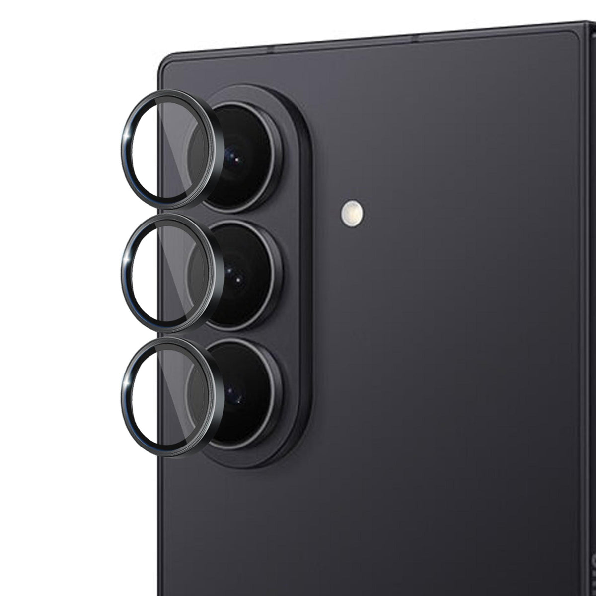 3mk Lens Protection Pro fotoaparato stiklas, skirtas Samsung Galaxy Z Fold 7 – juodas