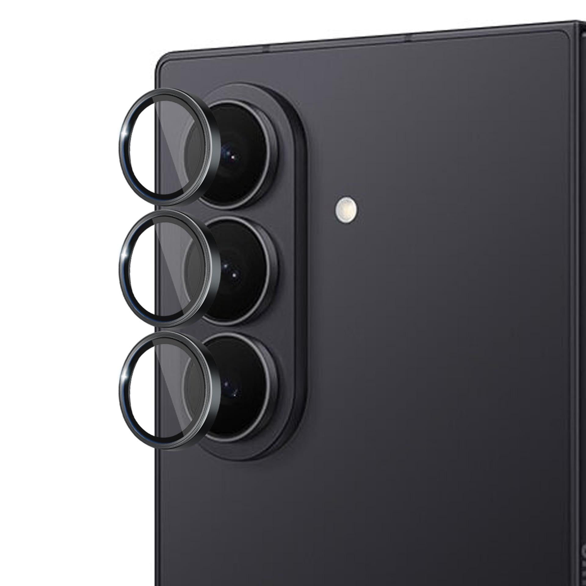 3mk Lens Protection Pro fotoaparato stiklas, skirtas Samsung Galaxy Z Fold 7 – juodas