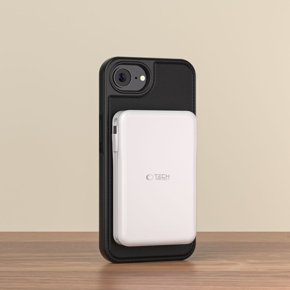 Tech-Protect Wallet MagSafe dėklas iPhone 16e – juodas -- iPhone 16e