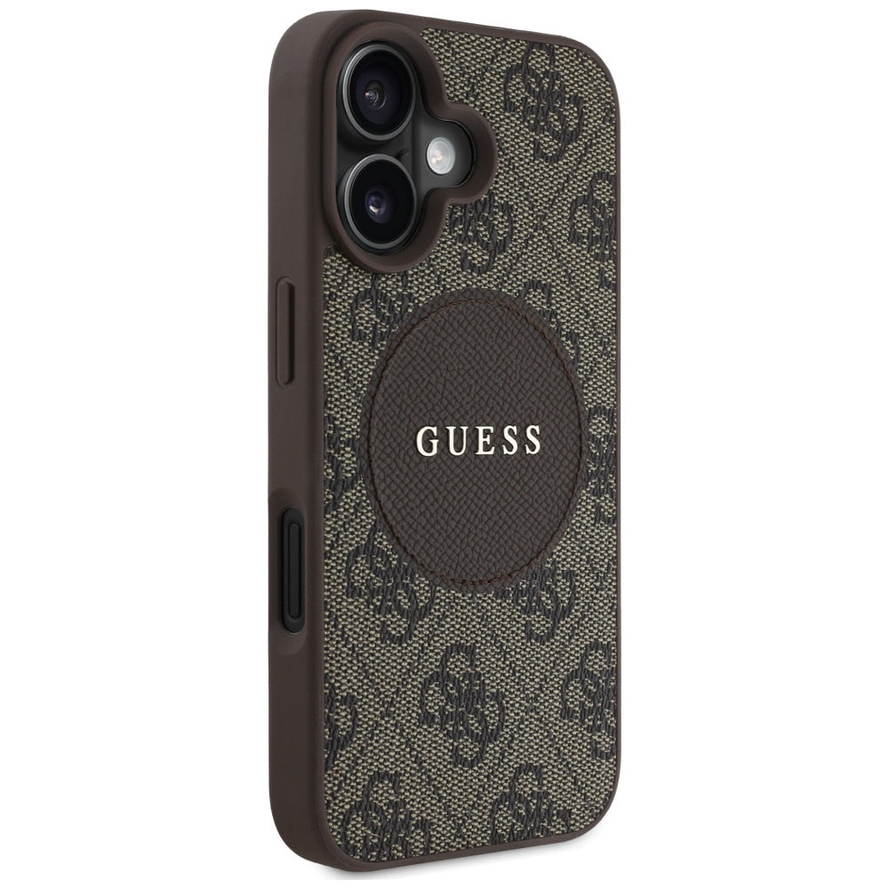 Guess MagSafe dėklas iPhone 16 – rudas