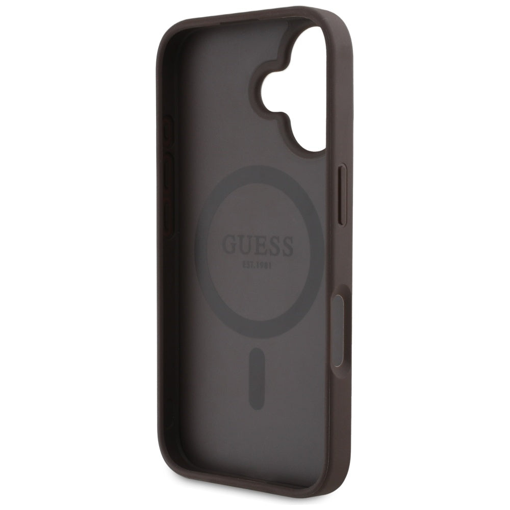 Guess MagSafe dėklas iPhone 16 – rudas