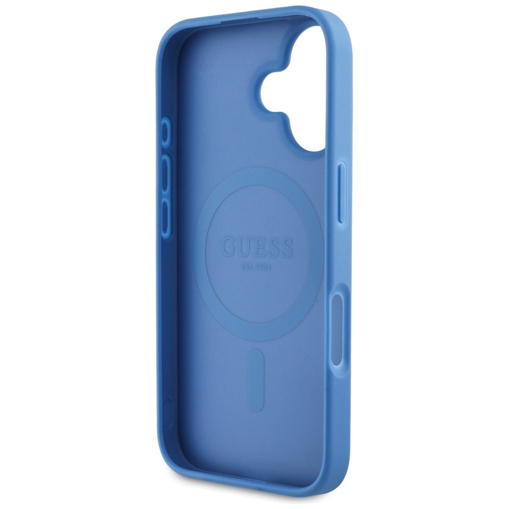 Guess MagSafe dėklas iPhone 16 – mėlynas