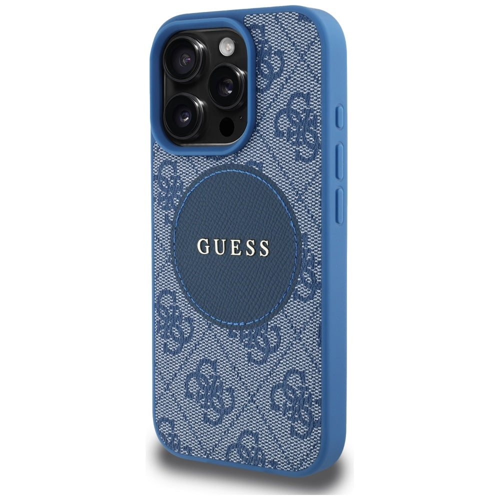 Guess MagSafe dėklas iPhone 16 Pro Max – mėlynas
