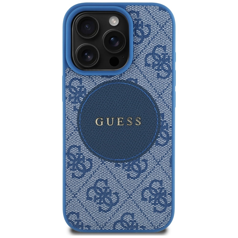 Guess MagSafe dėklas iPhone 16 Pro Max – mėlynas