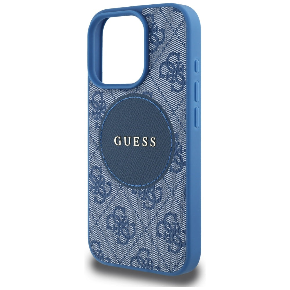 Guess MagSafe dėklas iPhone 16 Pro – mėlynas