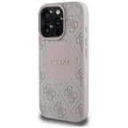 Guess MagSafe dėklas iPhone 16 Pro – rožinis