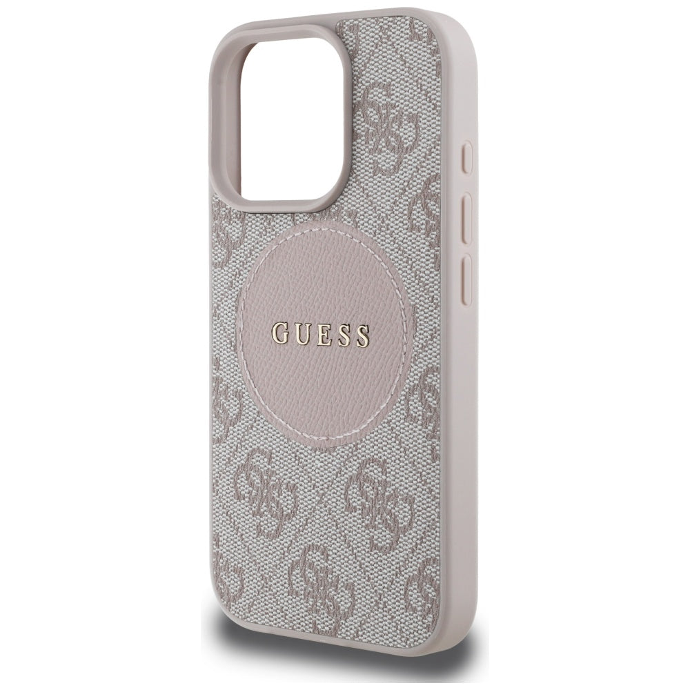 Guess MagSafe dėklas iPhone 16 Pro – rožinis