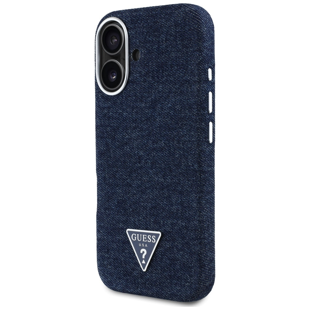 Guess MagSafe dėklas iPhone 16 – mėlynas džinsinis