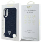 Guess MagSafe dėklas iPhone 16 – mėlynas džinsinis
