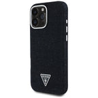 Guess džinsinis MagSafe dėklas iPhone 16 Pro – juodas -- iPhone 16 Pro