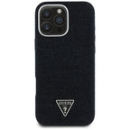 Guess džinsinis MagSafe dėklas iPhone 16 Pro – juodas -- iPhone 16 Pro