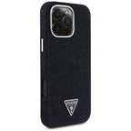 Guess džinsinis MagSafe dėklas iPhone 16 Pro – juodas -- iPhone 16 Pro