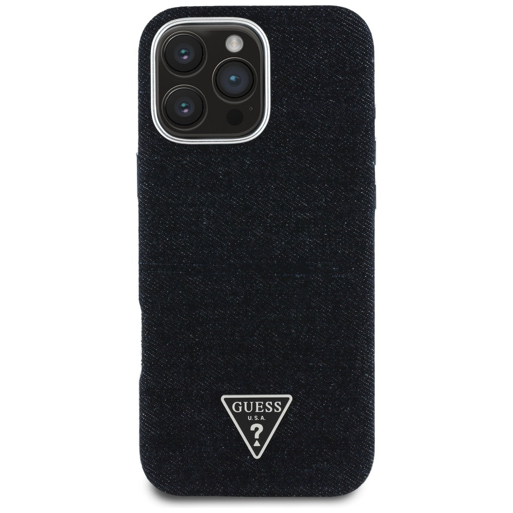 Guess MagSafe džinsinis dėklas iPhone 16 Pro Max – juodas -- iPhone 16 Pro Max