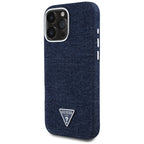 Guess MagSafe džinsinis dėklas iPhone 16 Pro Max – mėlynas