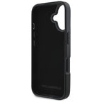 Karl Lagerfeld dėklas iPhone 16 – juodas, su kišenėlėmis