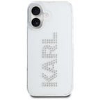 Karl Lagerfeld skaidrus dėklas iPhone 16 – su cirkoniais -- iPhone 16