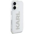Karl Lagerfeld skaidrus dėklas iPhone 16 – su cirkoniais -- iPhone 16