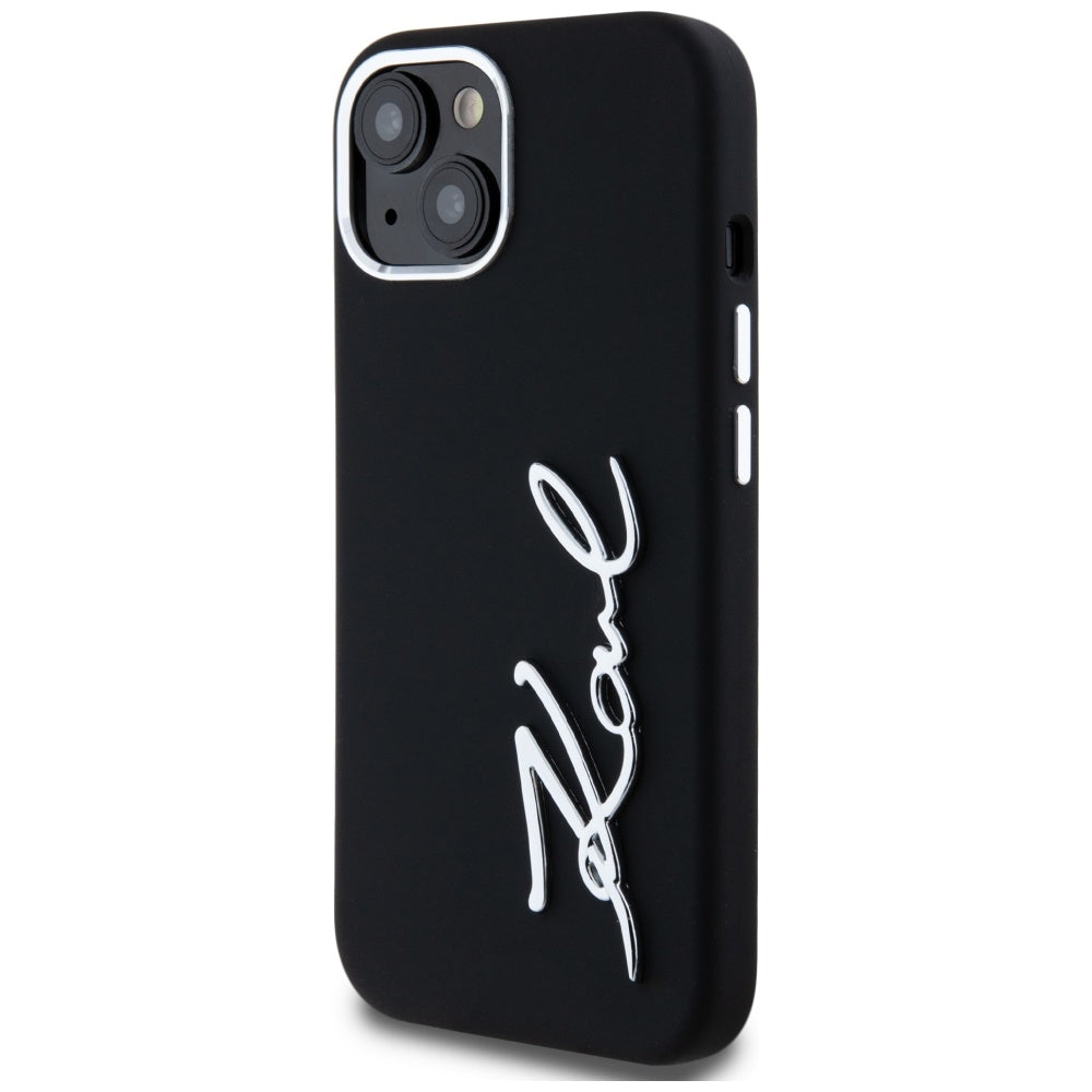 Karl Lagerfeld silikoninis dėklas iPhone 15 – juodas