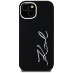 Karl Lagerfeld silikoninis dėklas iPhone 15 – juodas