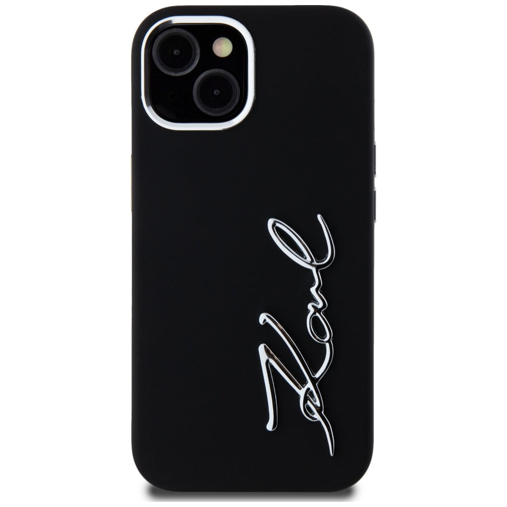 Karl Lagerfeld silikoninis dėklas iPhone 15 – juodas