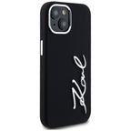 Karl Lagerfeld silikoninis dėklas iPhone 15 – juodas