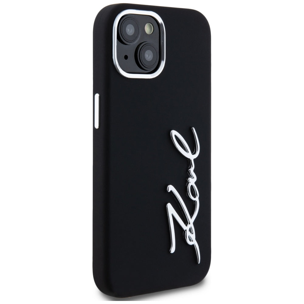 Karl Lagerfeld silikoninis dėklas iPhone 15 – juodas