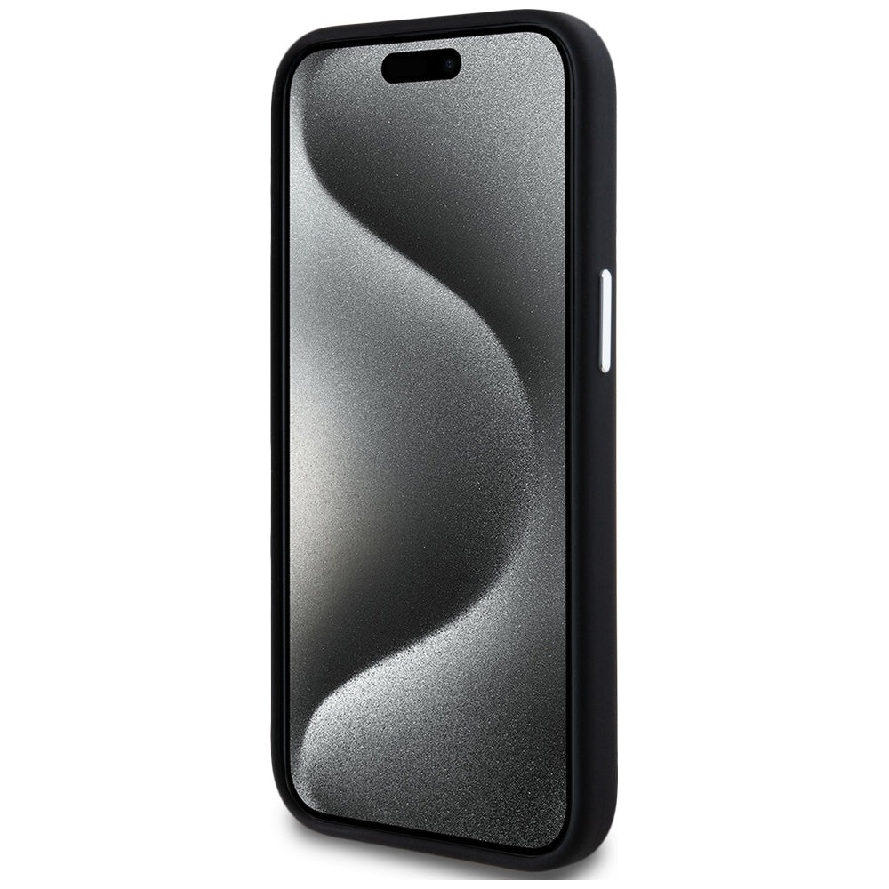 Karl Lagerfeld silikoninis dėklas iPhone 15 – juodas