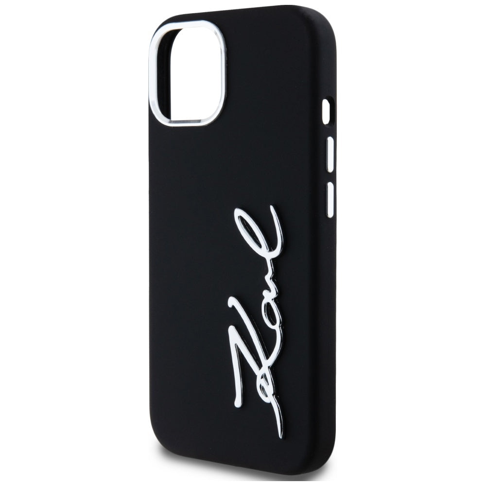 Karl Lagerfeld silikoninis dėklas iPhone 15 – juodas